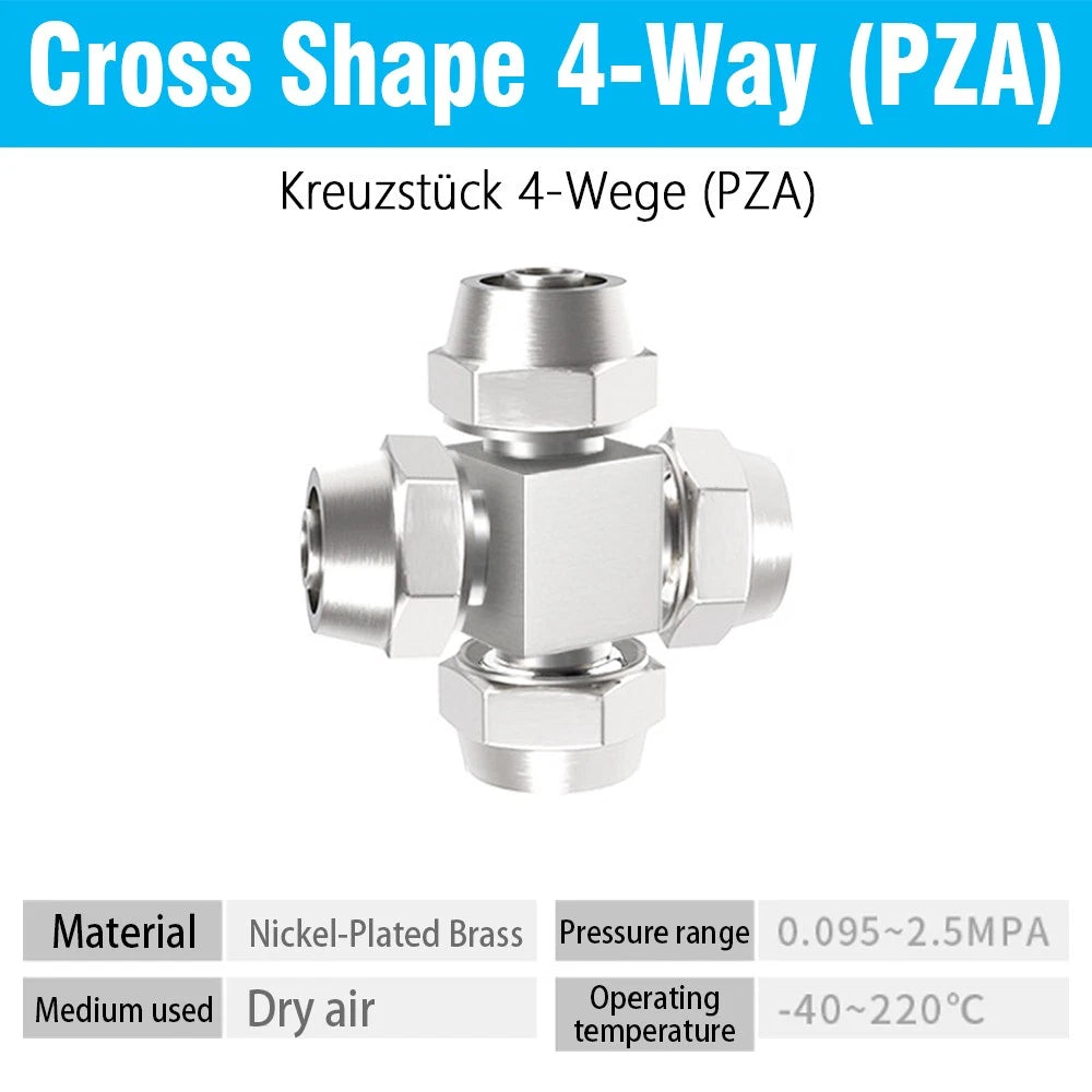 Pneumatic Push-to-Connect Fittings — Straight, Elbow, Tee, Cross & Threaded Types