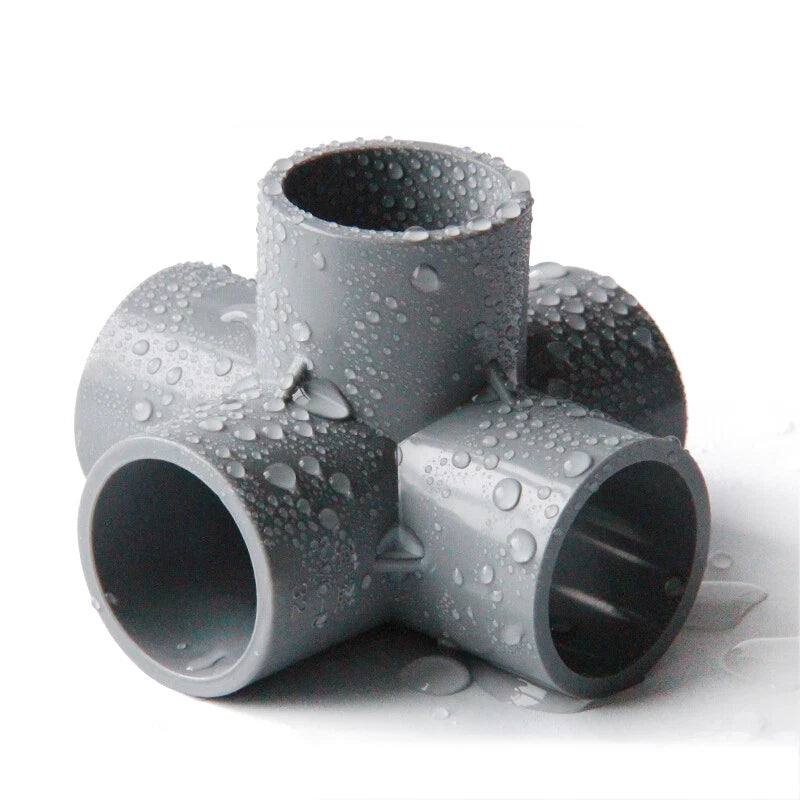 PVC 3 4 5 6-Way Elbow Connector Coupling Pipe Fittings Dia 20 25 32 40 50mm Grey