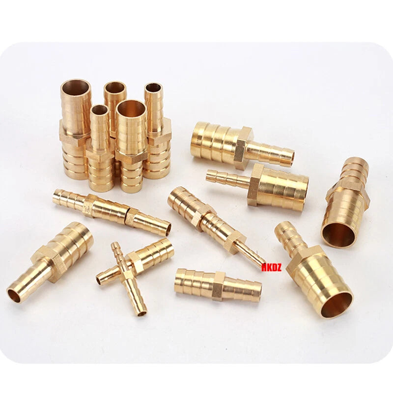 Brass Barbed Hosetail Straight Connector — Air Water Fuel Gas Hose Joiner