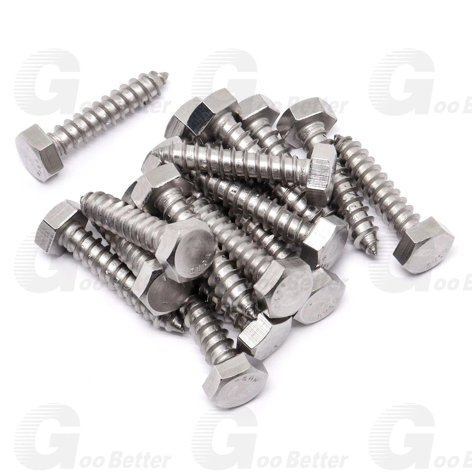 50Pcs Hex Head 3/8 x 1-1/2" Lag Bolts Plate Wood Screws Stainless Steel Screws