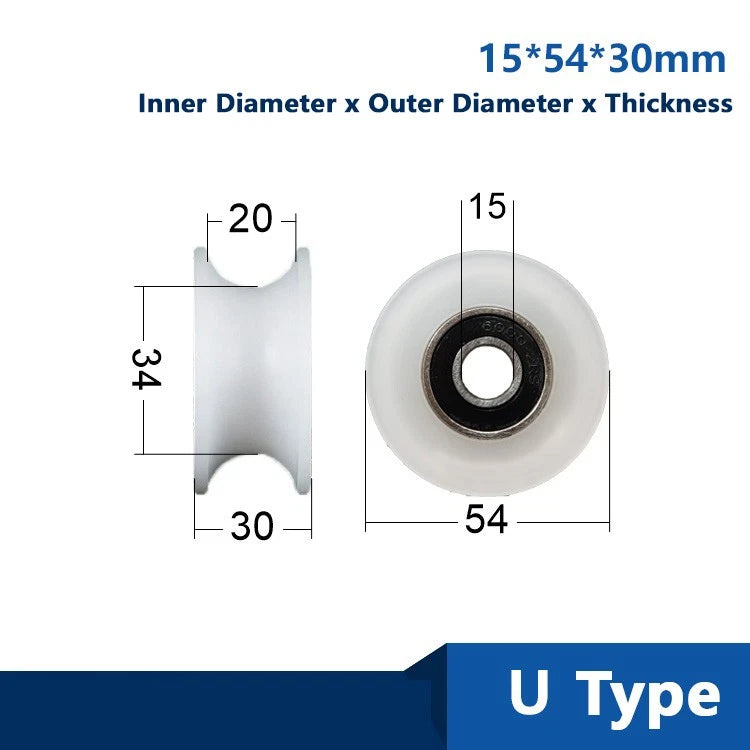 U/V/H Groove Nylon Pulley Wheel Roller OD 40mm-68mm High Quality Wheel Roller