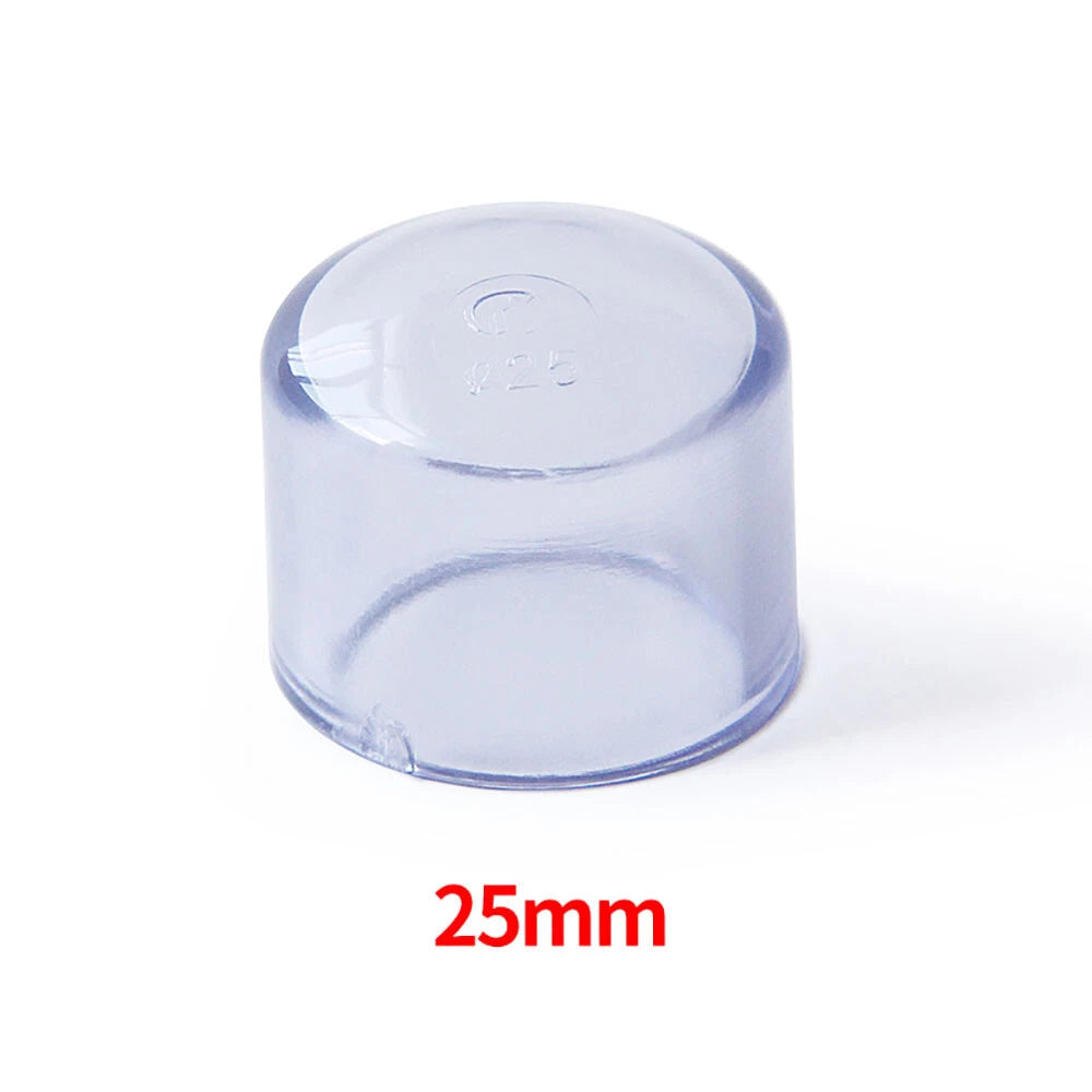 PVC Clear Pipe End Cap φ20mm~φ90mm Water Pipe Plug Cover Supply Pipe Fittings
