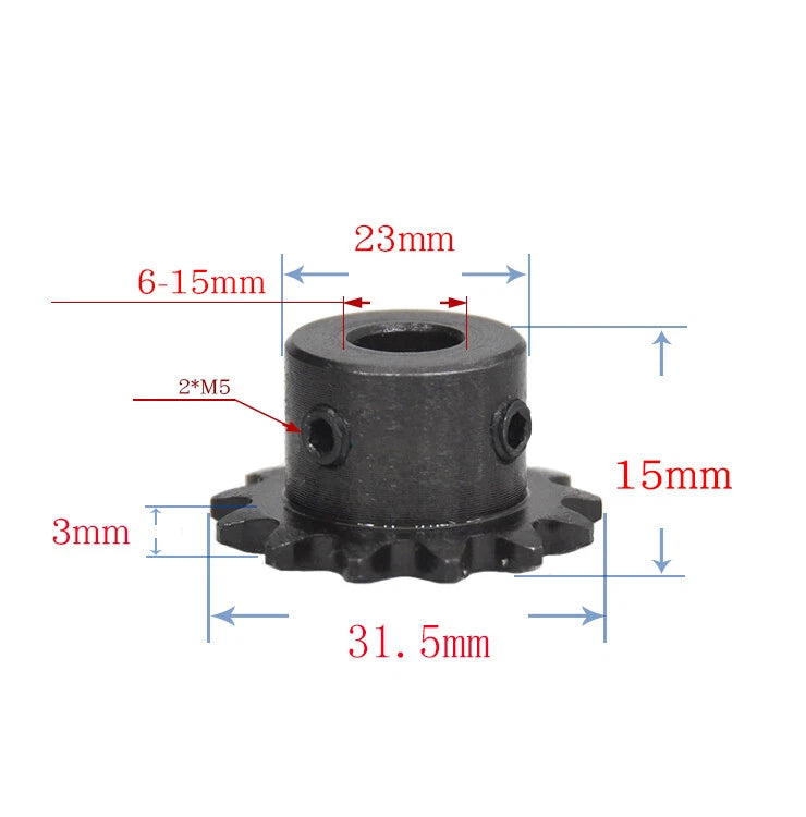 1/4"(6.35mm) Pitch 04C Roller Chain Sprockets 9T-24T Sprocket Wheel Bore 5-20mm