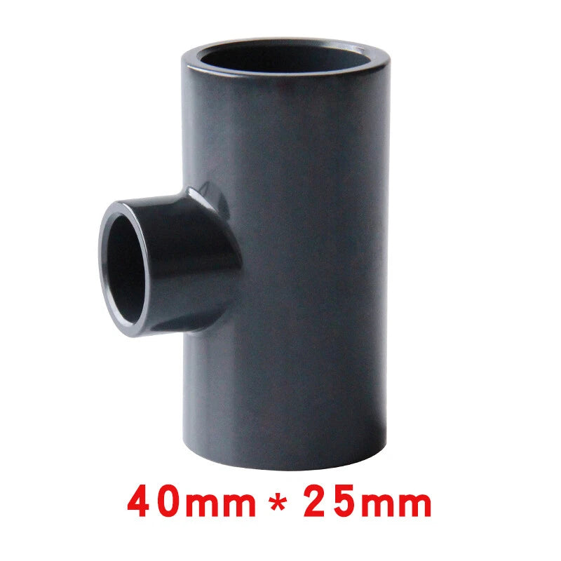 PVC Reducing Tee Pipe & Fittings Solvent Weld Pressure Adapter Connector Black