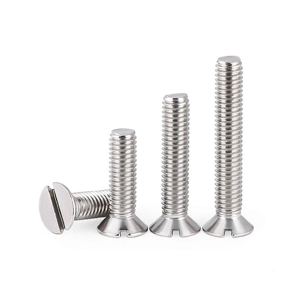A2 Stainless Steel Slotted Countersunk Machine Screws — M1.6 to M10, Flat Head CSK Bolts - HomeDIYer