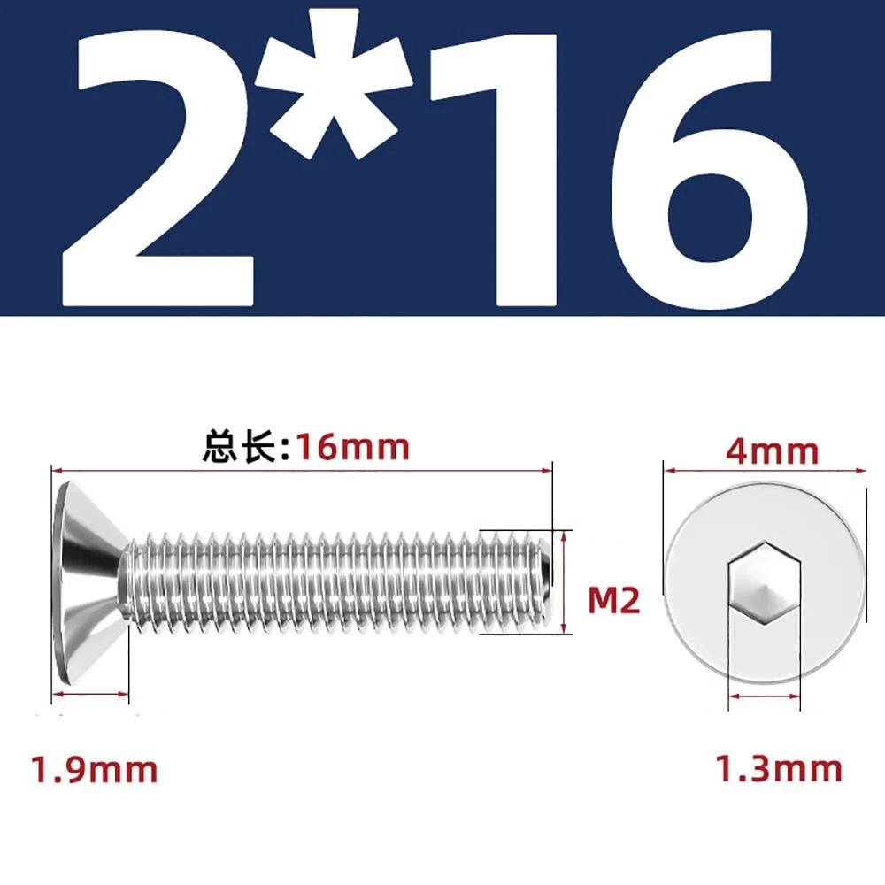 A4 Stainless Steel Countersunk Hex Socket Screws – Marine Grade, M2 to M16 (DIN 7991)