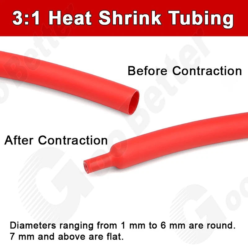 3:1 Heat Shrink Tubing with Adhesive Glue Lined — 1.5mm to 65mm, Multiple Colors