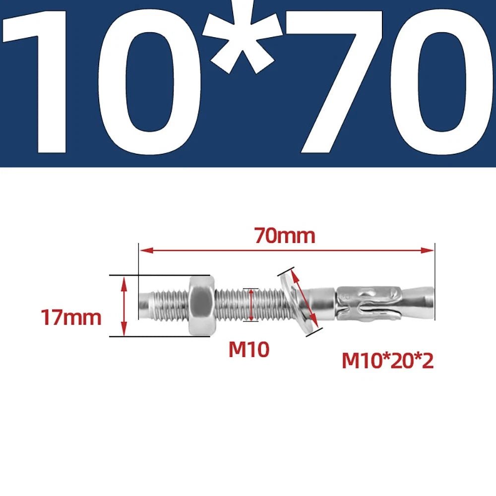 316 Stainless Steel Through Bolts – Wall Expansion Anchor Bolts M6–M16 - HomeDIYer
