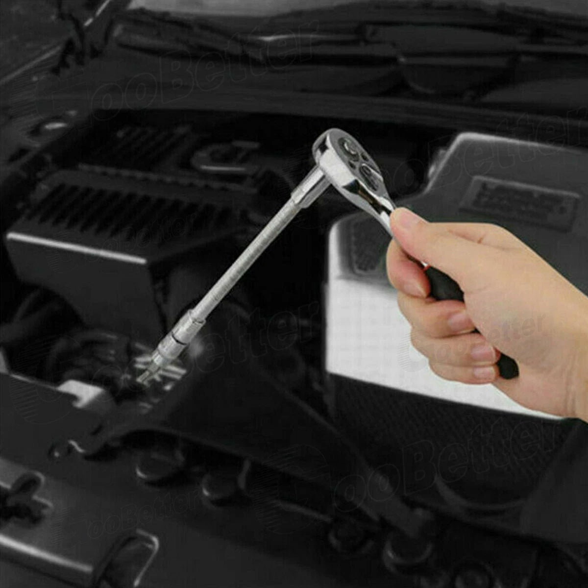 46x Socket Wrench Set 1/4" Drive Ratchet Set Wrench Bits Garage Car Repair Tools