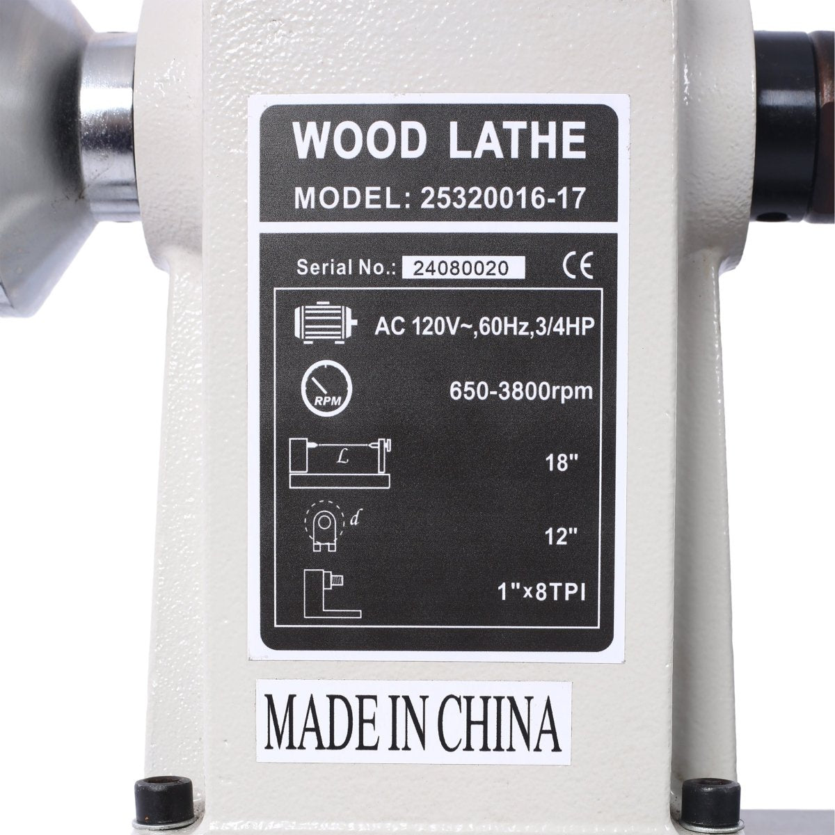 12" x 18" Wood Lathe, Benchtop Wood Lathe Machine 3/4 HP Infinitely Variable Speed 650 - 3800 RPM for Woodworking, Woodturning - HomeDIYer