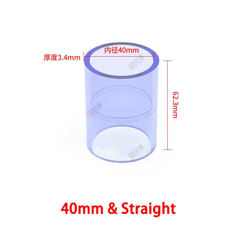PVC Clear Water Pipe Fittings – Tee, Elbow & Straight Connectors for Fish Tank & Pond (20–50mm)