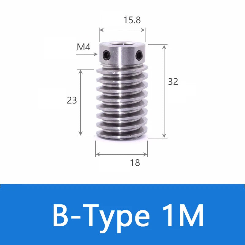 Brass Worm Wheel Gear 1/1.5 Modulus Transmission Gear Worm Rod Worm Gear Shaft