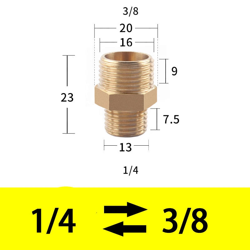 Male to Male Brass Nipple Adapter — Equal & Reducer Sizes 1/8" to 1"