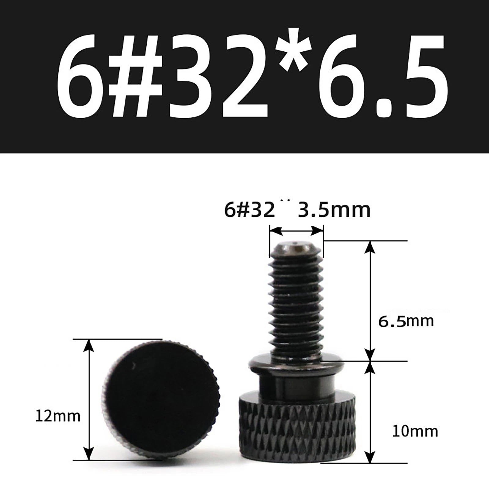 #6-32 Aluminum Anodized Thumb Screws – Knurled Hand Bolt for PC Case Modding & DIY