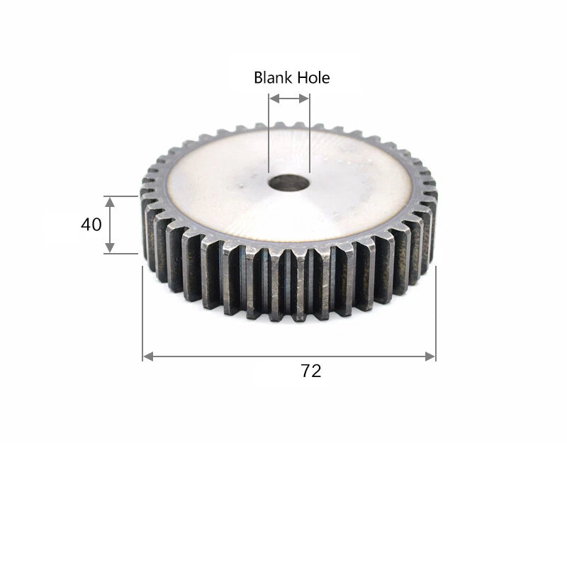 4 Modul 12T-60T Teeth 40mm Thick 45# Steel Spur Gears Pinion Gear For 3D CNC
