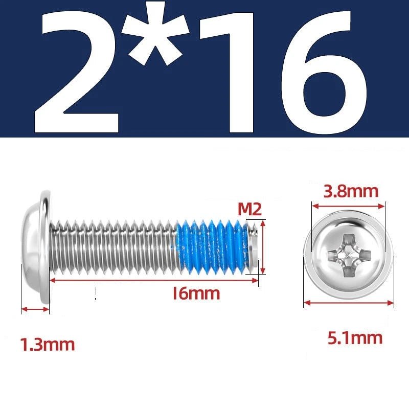 A2 Stainless Steel Phillips Flanged Button Head Machine Screws — M2 to M6, Built - In Washer Face - HomeDIYer