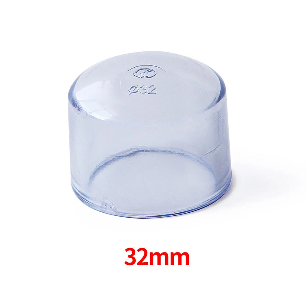 PVC Clear Pipe End Cap φ20mm~φ90mm Water Pipe Plug Cover Supply Pipe Fittings