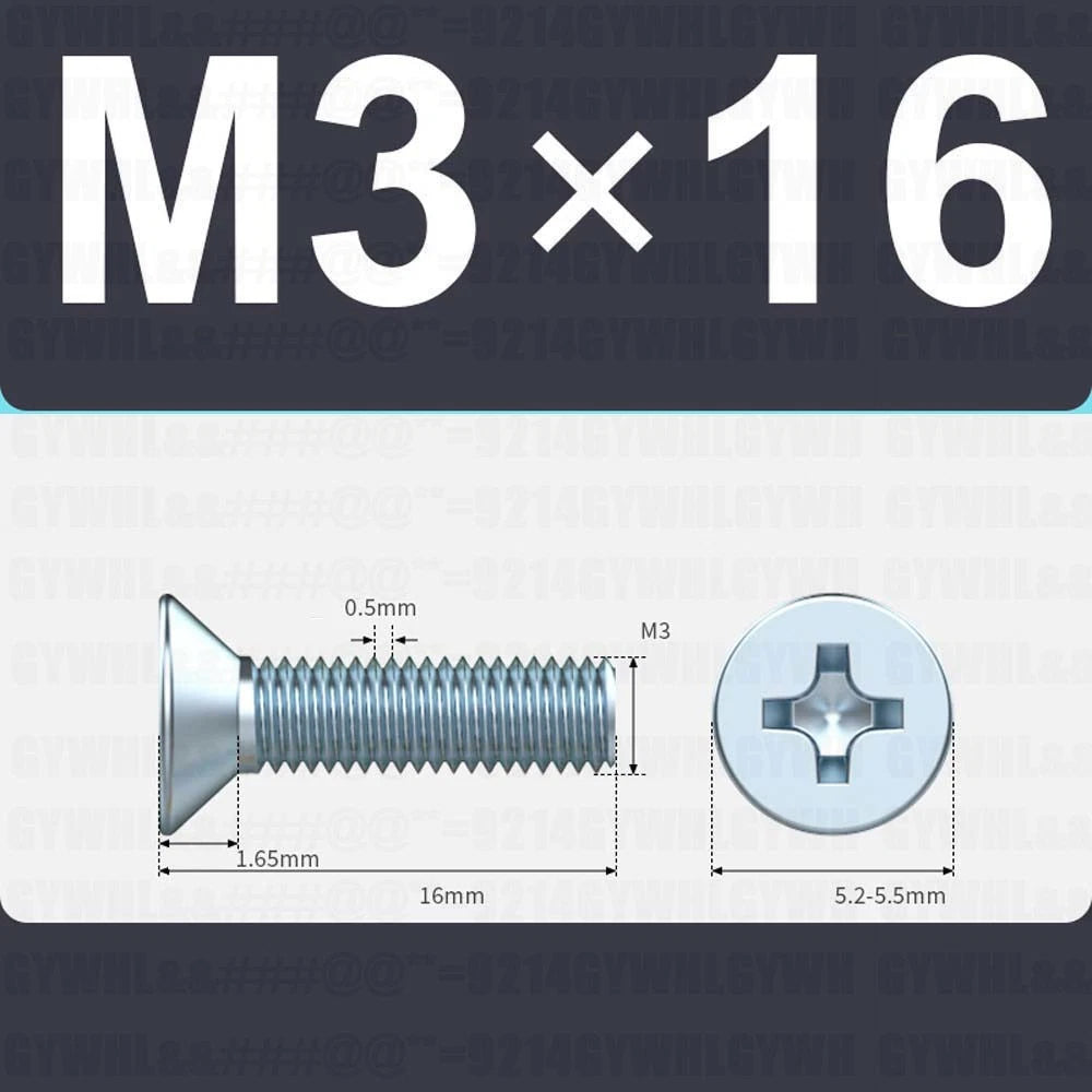 M3–M12 Zinc Plated Phillips Countersunk Machine Screws DIN 965 | Flat Head Bolts