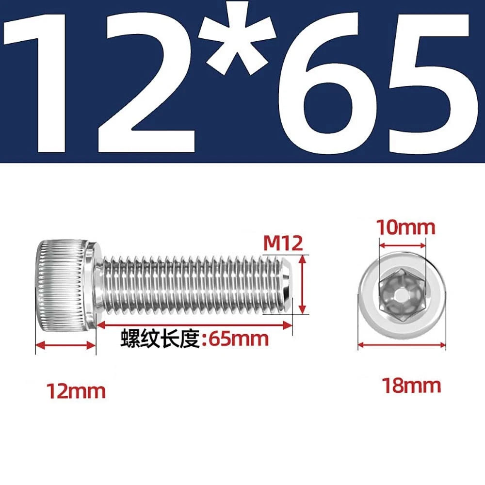 Socket Head Cap Screws – A2 Stainless Steel, M6 to M24, Hex Drive (DIN 912)
