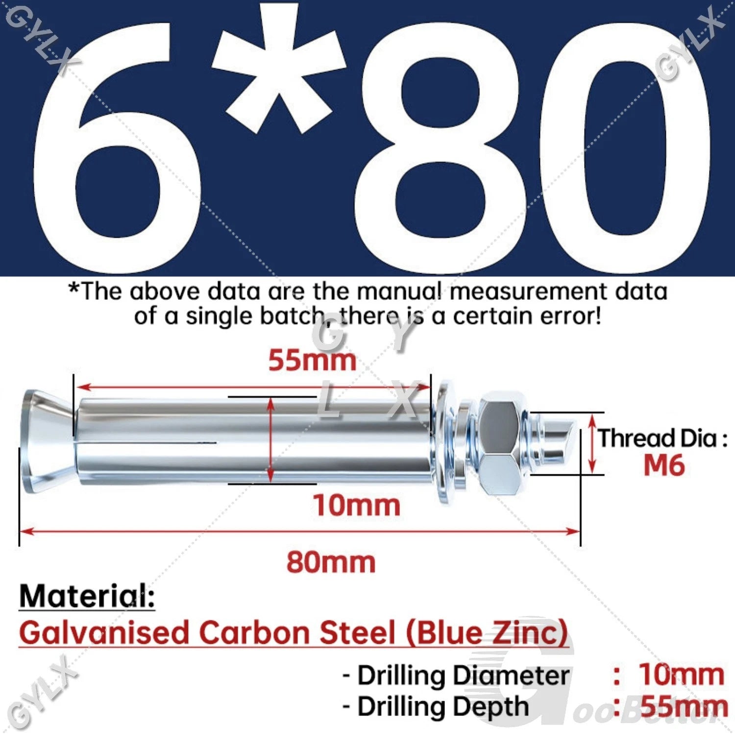 Concrete Expansion Bolts Wall Anchor Screws — M6 to M20 | Stainless Steel & Zinc Plated