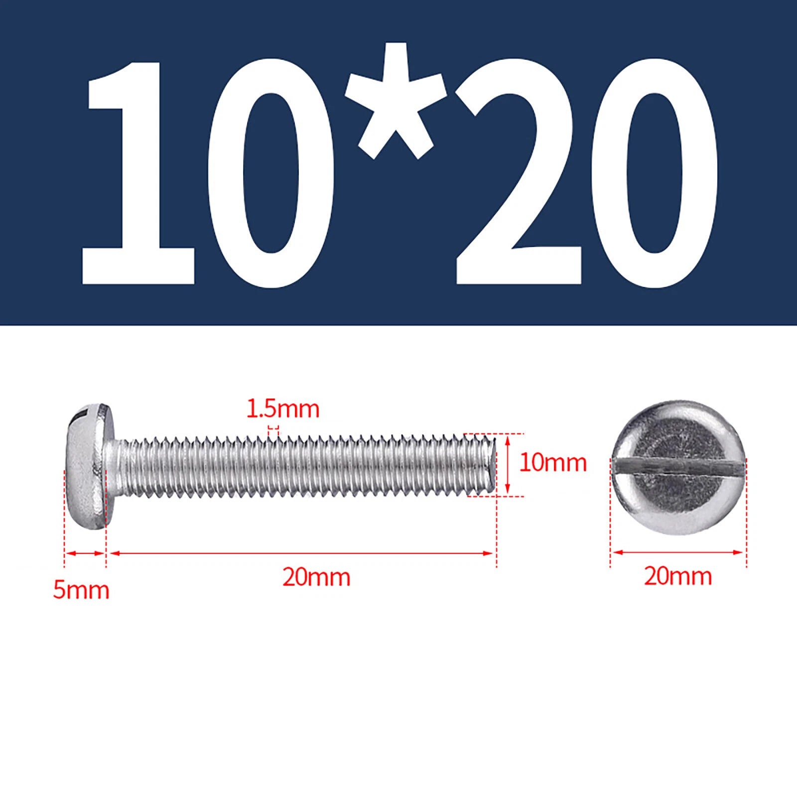 M1.6 to M10 Slotted Cheese Head Machine Screws | A2 Stainless Steel DIN 84