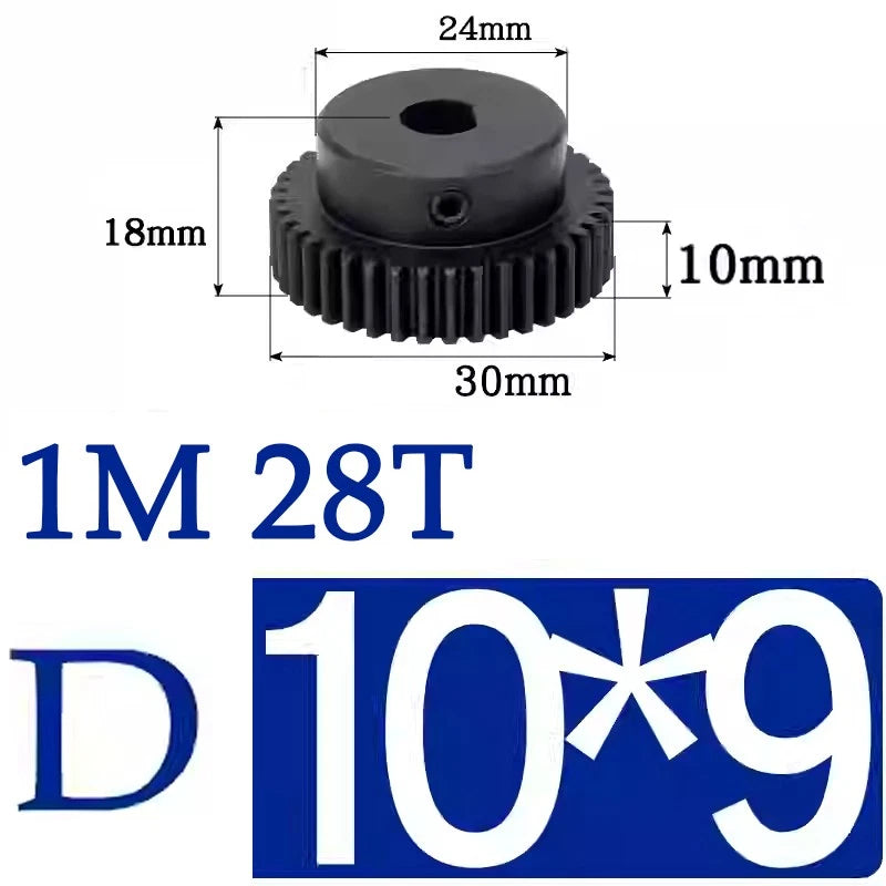 Spur Gears 1 Mod Transmission Gear With Step 45# Steel Pinion Motor Gear 10T~29T