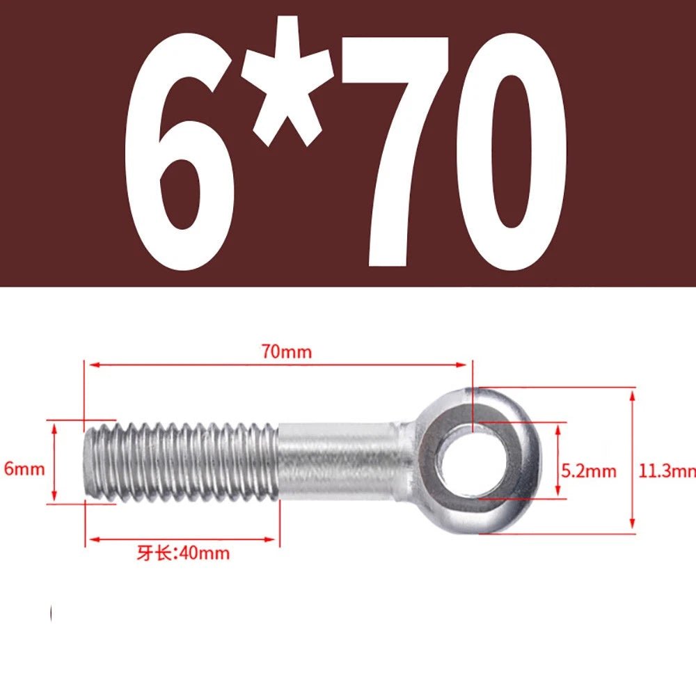 M5 - M24 A2 304 Stainless Steel Partially Threaded Forged Eye Bolts with Rings for Wire Rope & Hanging - HomeDIYer