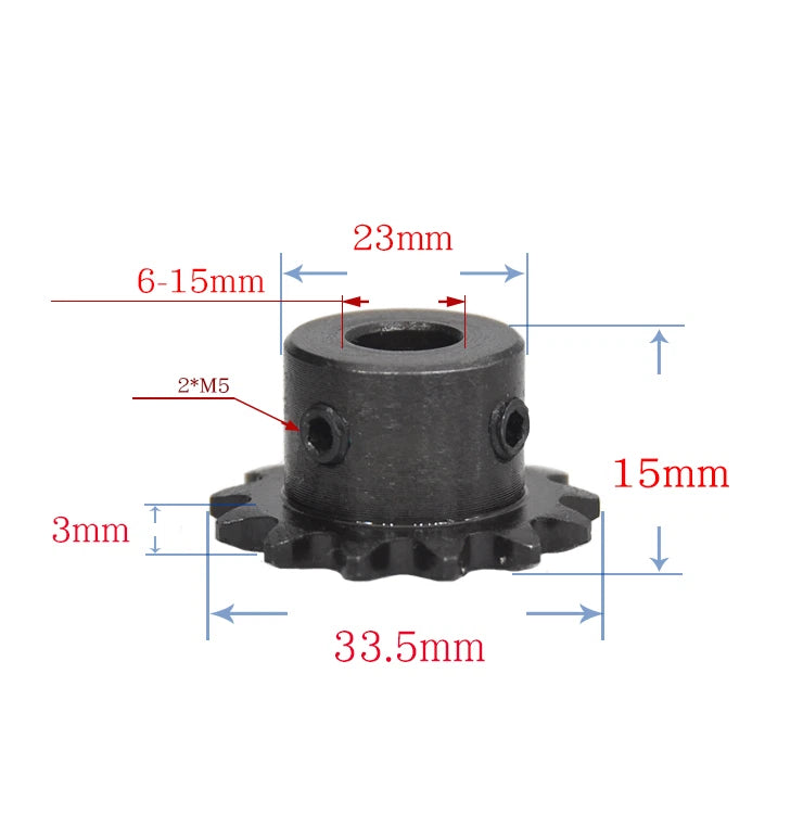 1/4"(6.35mm) Pitch 04C Roller Chain Sprockets 9T-24T Sprocket Wheel Bore 5-20mm