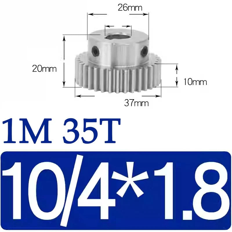 Spur Gears 1M Transmission Gear With Step Stainless Steel Motor Gear 32~50 Teeth