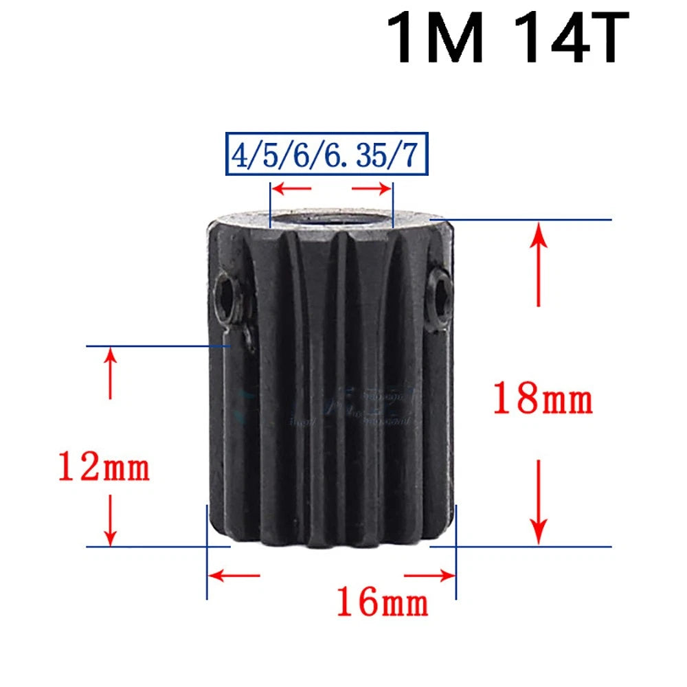 1 Mod 10T-100T Precision Spur Pinion Gear With Step 45# Steel Motor Gear x 1Pcs