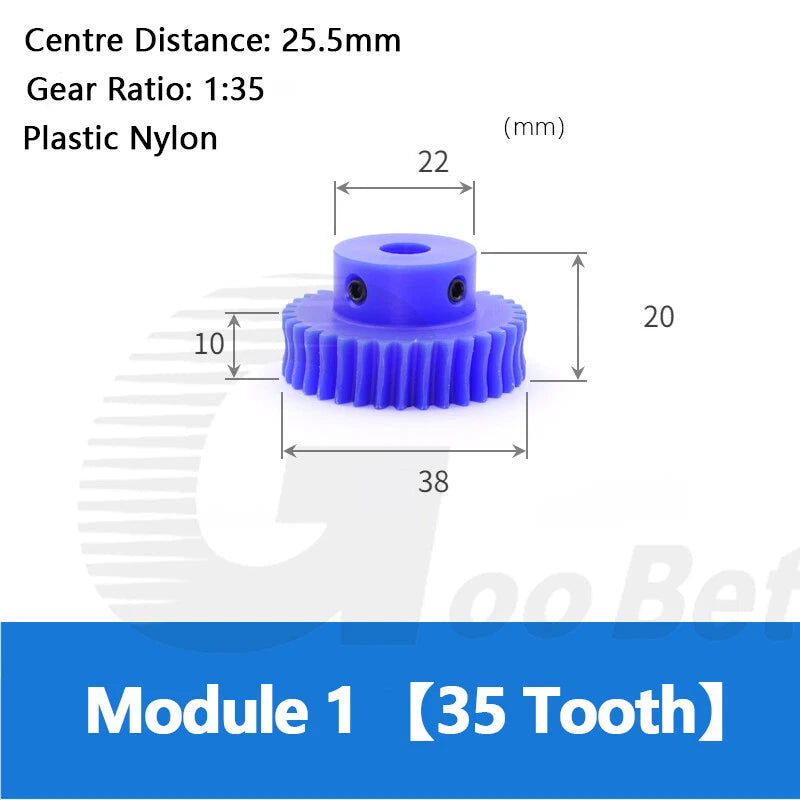 Module 1 Steel Worm Shaft Plastic Worm Gear Wheel 15 - 80 Tooth Nylon Precision