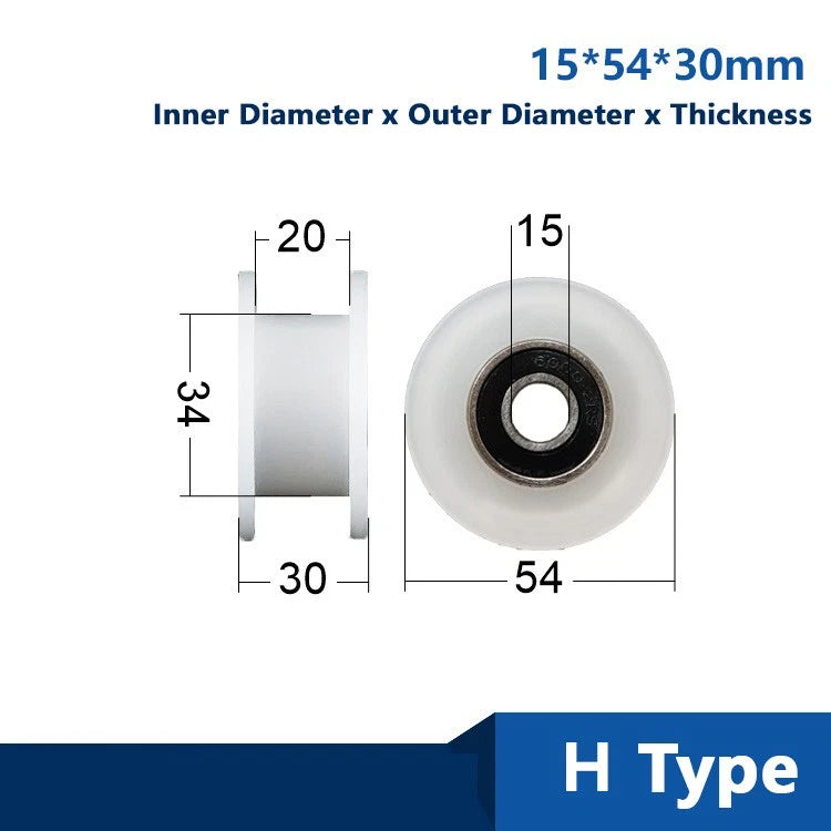 U/V/H Groove Nylon Pulley Wheel Roller OD 40mm-68mm High Quality Wheel Roller