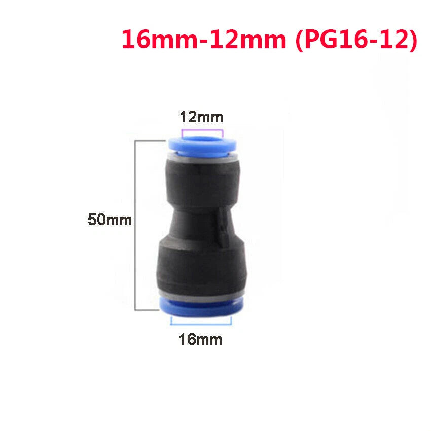 Reducer Straight Push-In Fittings | Pneumatic Tube Connector 4mm–16mm