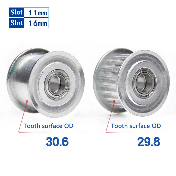 3M Smooth/Tooth Idler Drive Pulley 15T-60T Bore 3-17mm For 6/10mm Width Belt