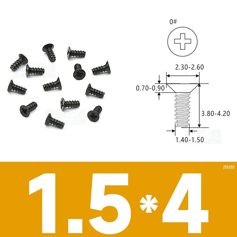 Phillips Countersunk Flat Head Machine Screws M1.2–M1.8 | Zinc & Nickel Plated - HomeDIYer