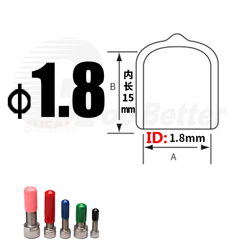 PVC End Caps for Screws, Bolts, Rods & Tubes – Thread Cover Protector, Cable Insulation Caps (1.3mm – 90mm, Black, 15-50mm Lengths)