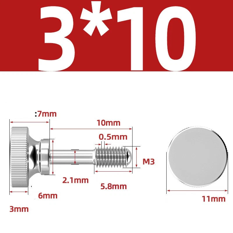 Knurled Thumb Screws Stainless Steel — M2 M2.5 M3 M4 M5 M6 M8 M10 Hand Knob Bolts