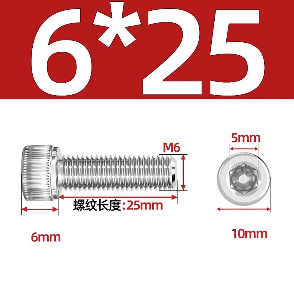 Socket Head Cap Screws – A2 Stainless Steel, M6 to M24, Hex Drive (DIN 912)