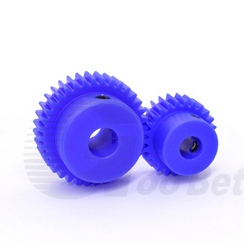 Nylon Mod 2 Spur Gear 12-30 Tooth with Step Pinion Motor Gear Bore 8mm-25mm Blue