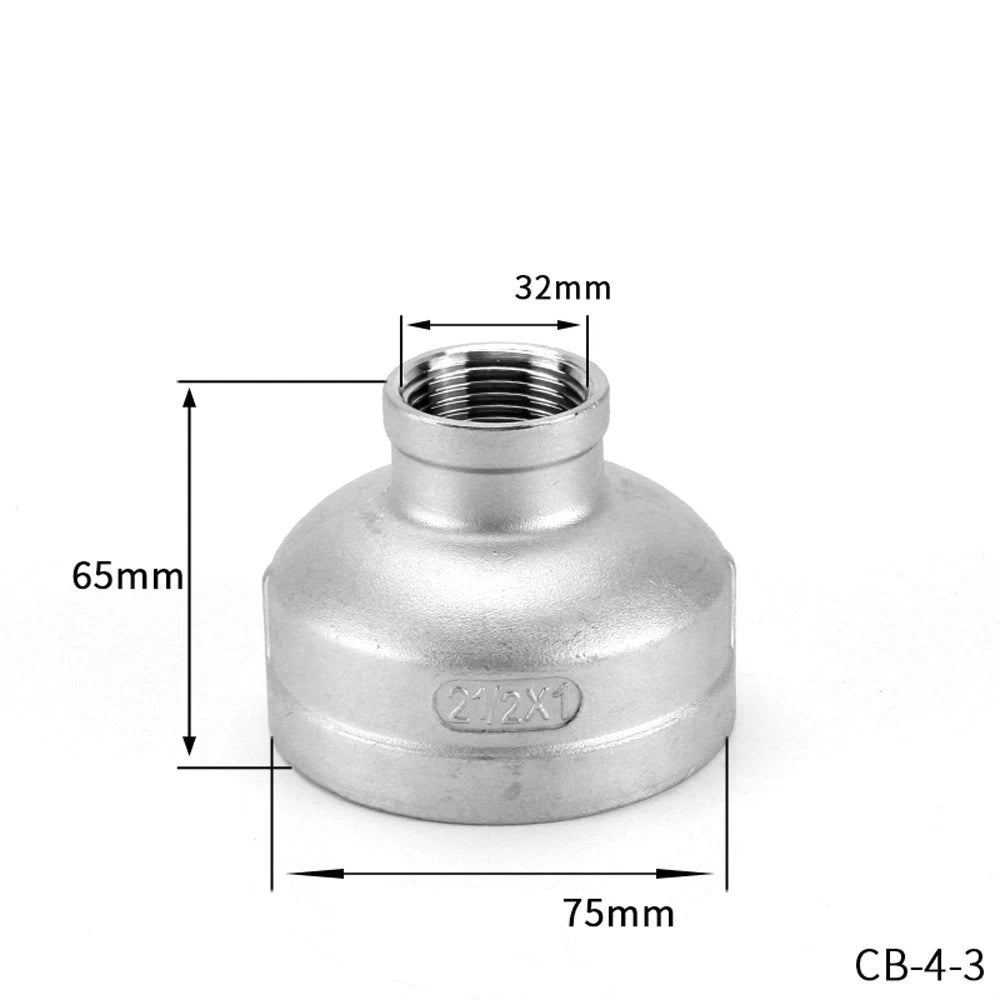 BSP Female Threaded Pipe Reducer Coupling — Stainless Steel A2, 1/2" to 4"