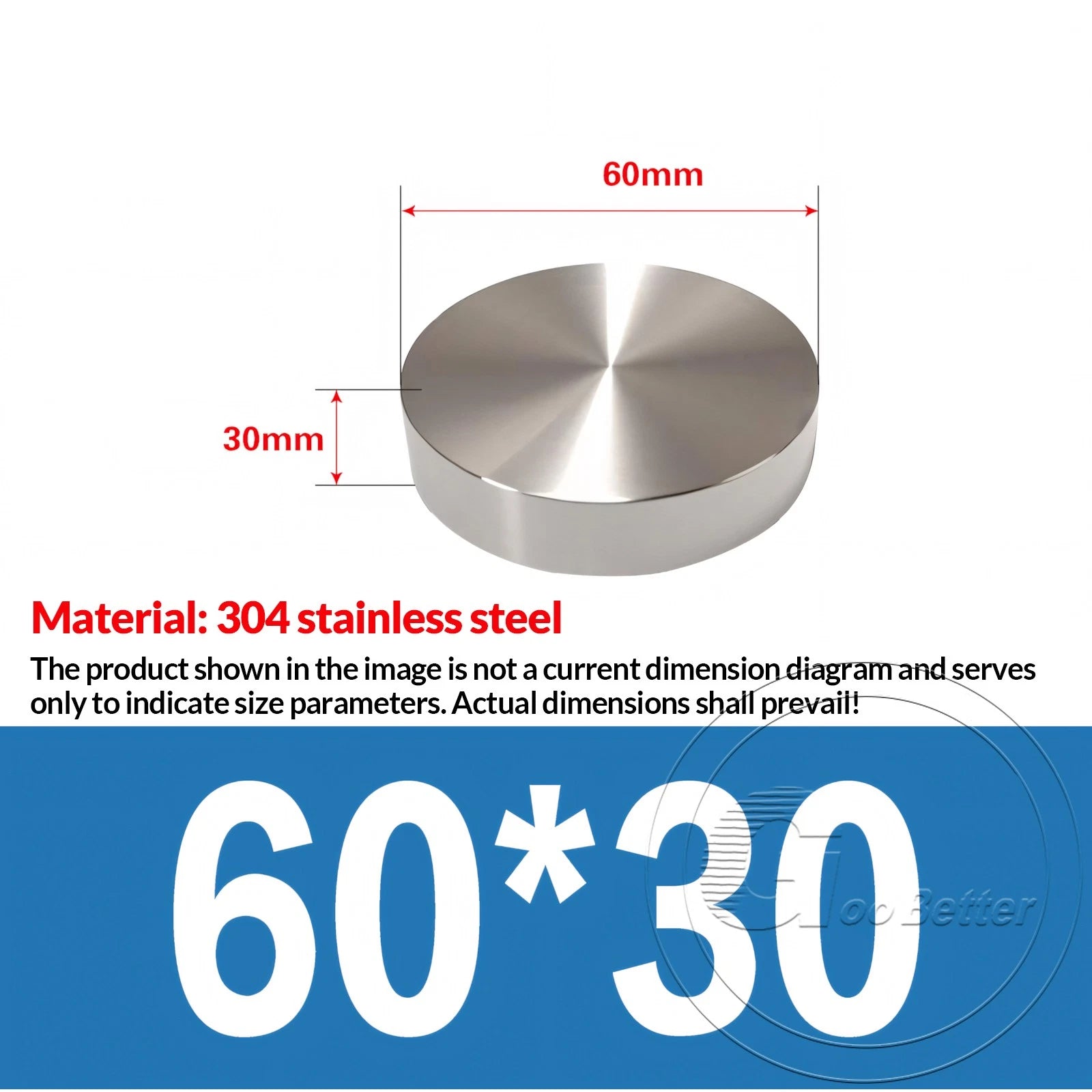 Ø 20-100mm Stainless Steel Blank Round Disc 304 Grade Metal Sheet Thick 20/30mm