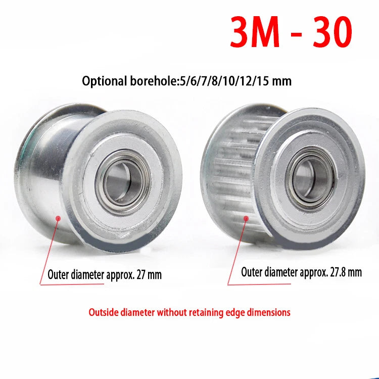 HTD 3M Timing Belt Pulley Idler Pulley 15-35T, Bore 3-17mm, for CNC, 3D Printer