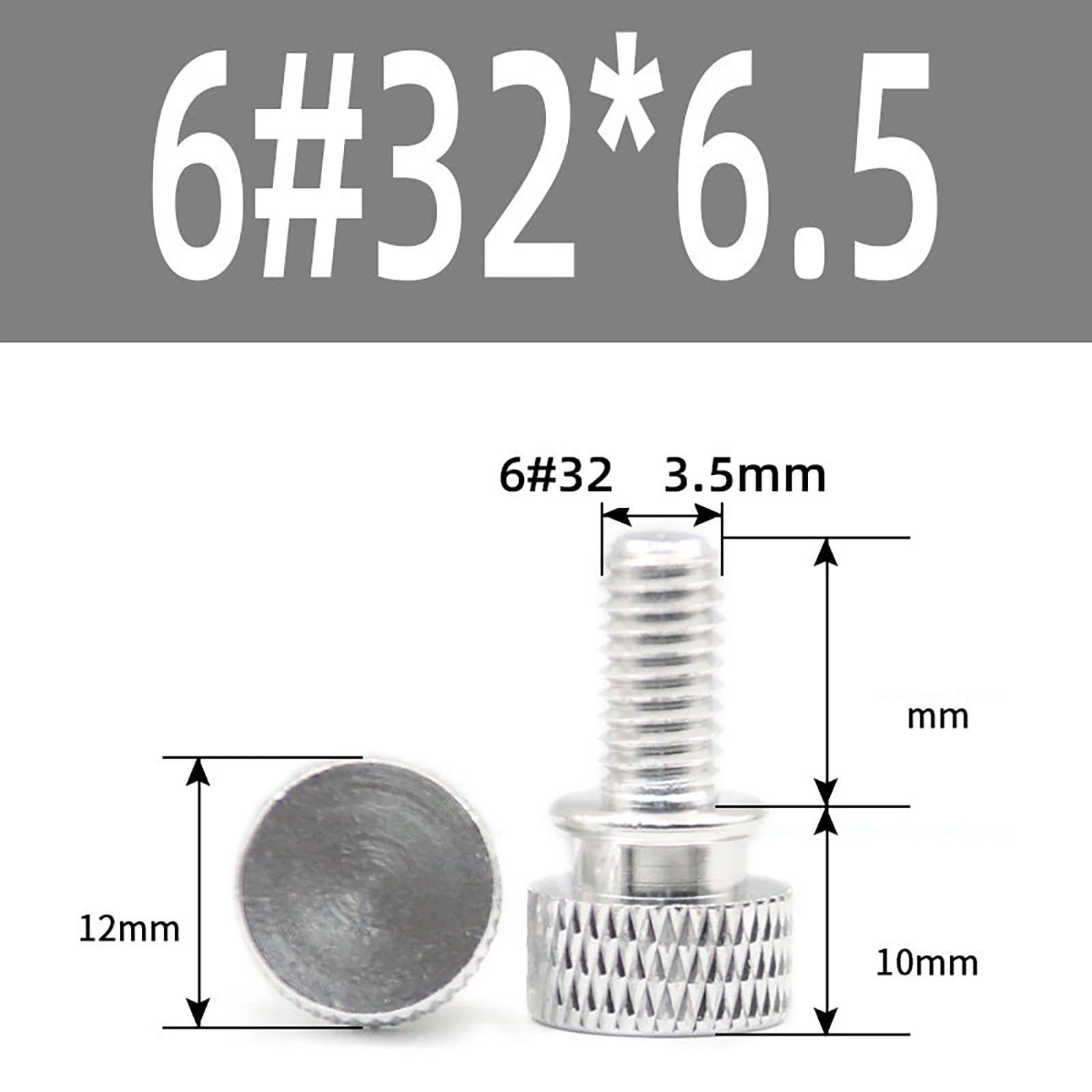 #6-32 Aluminum Anodized Thumb Screws – Knurled Hand Bolt for PC Case Modding & DIY