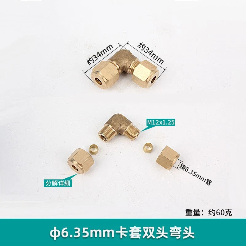Brass Compression 90° Elbow Fitting — Double Ferrule Connector for Copper Tube