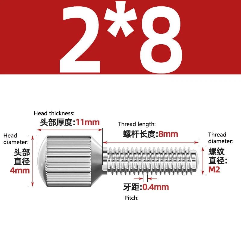 A2 Stainless Steel Knurled Thumb Screws – Small Head, Hand Tighten Fasteners (M2 to M8) - HomeDIYer