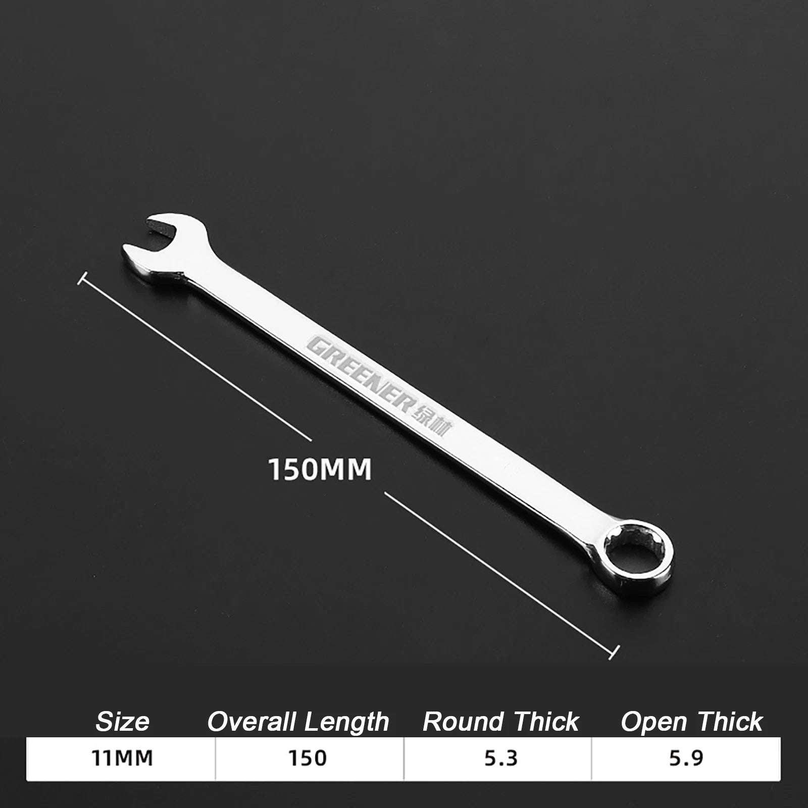 Spanner Combination Wrench CRV Open Ended Round Fixed Head Spanners 6mm - 30mm