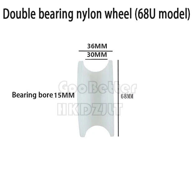 U-V-H Groove Nylon Pulley Wheel Bearing Embedded Guiding Rail Sliding Door