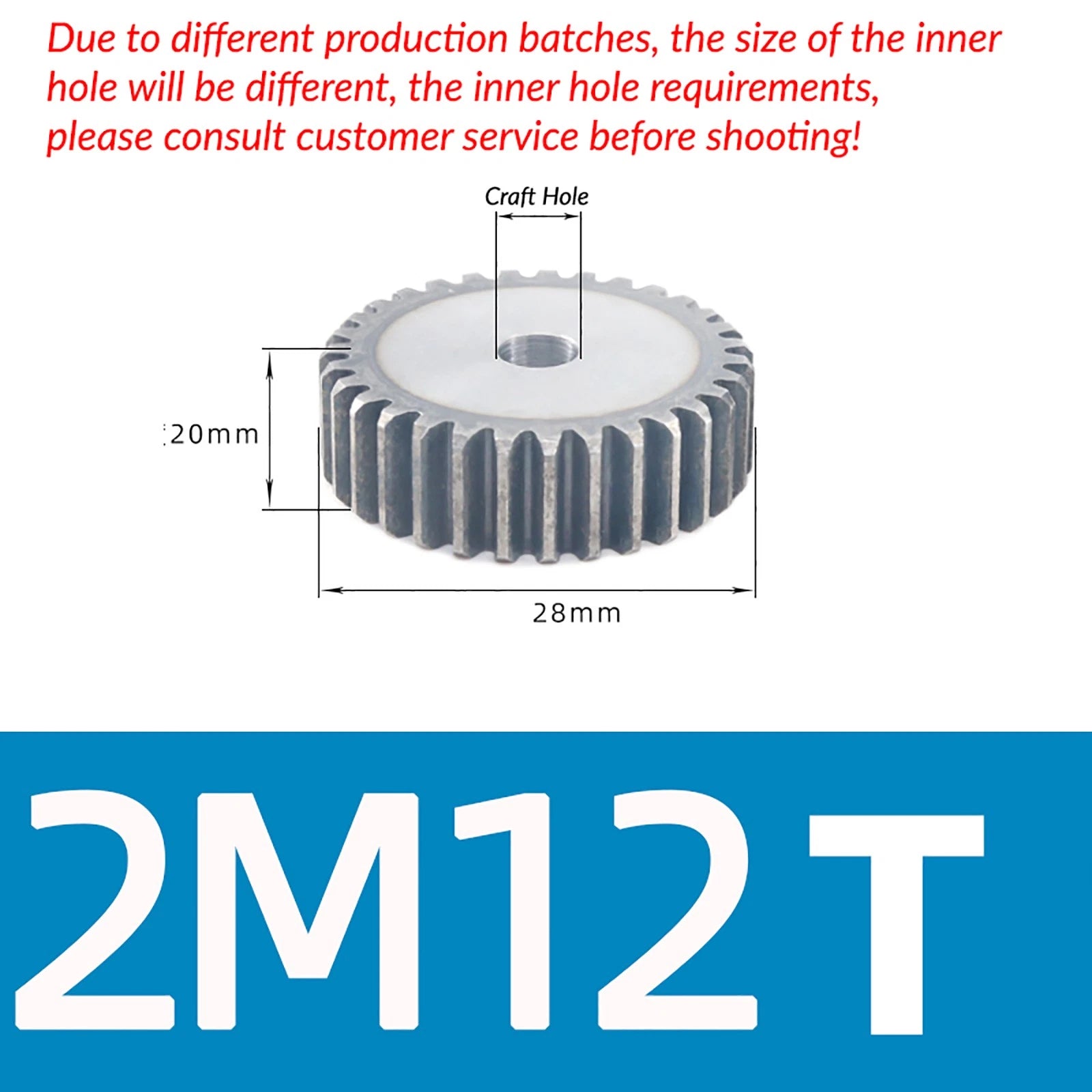 1/1.5/2 Mod 12T-150T Spur Gear 45# Steel Pinion Gear Thickn10-20mm Transmission