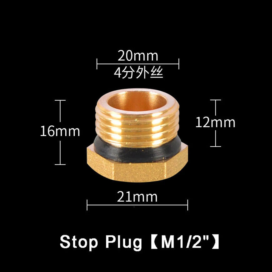 1/2" & 3/4" Brass Pipe Fittings – Straight, Elbow, Tee, Plug & Hex Nipple Connectors with Seal Washer