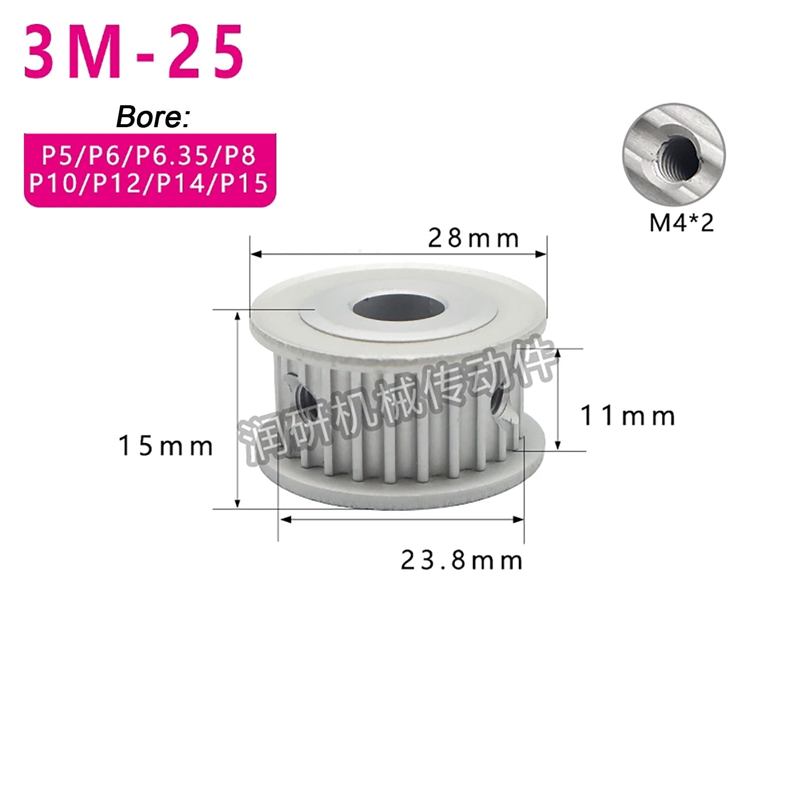 3M HTD Timing Pulley 3mm pitch 11mm Belt Width Smooth Idler Drive Spring Clamp